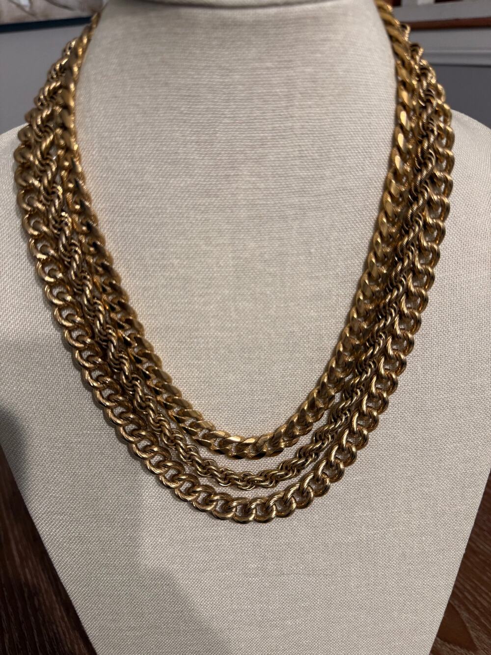 Vintage Monet Chunky Runway Chain 20”  Gold Tone